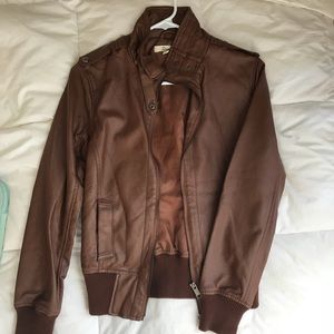 Faux Brown Leather Jacket
